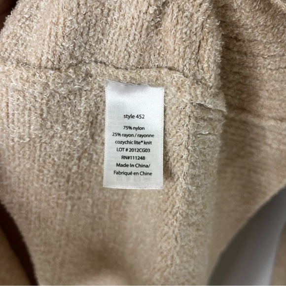 Barefoot Dreams CozyChic Lite Circle Lounge Cardigan Taupe Tan Size Medium - Picture 7 of 8